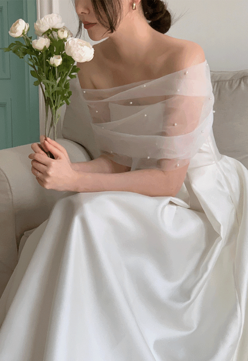 White Top Long Dress (볼레로 포함)